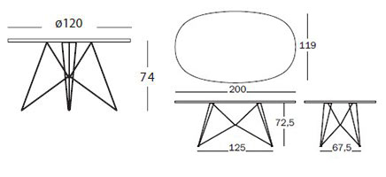 Tavolo XZ3 misure