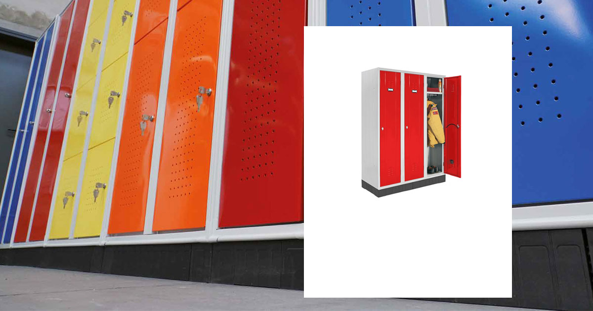 Armadietti metallici design a 3 posti