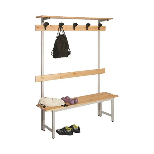 Panca con cappelliera in legno 1  metro