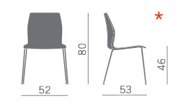 Dimensioni della sedia Kalea Kastel